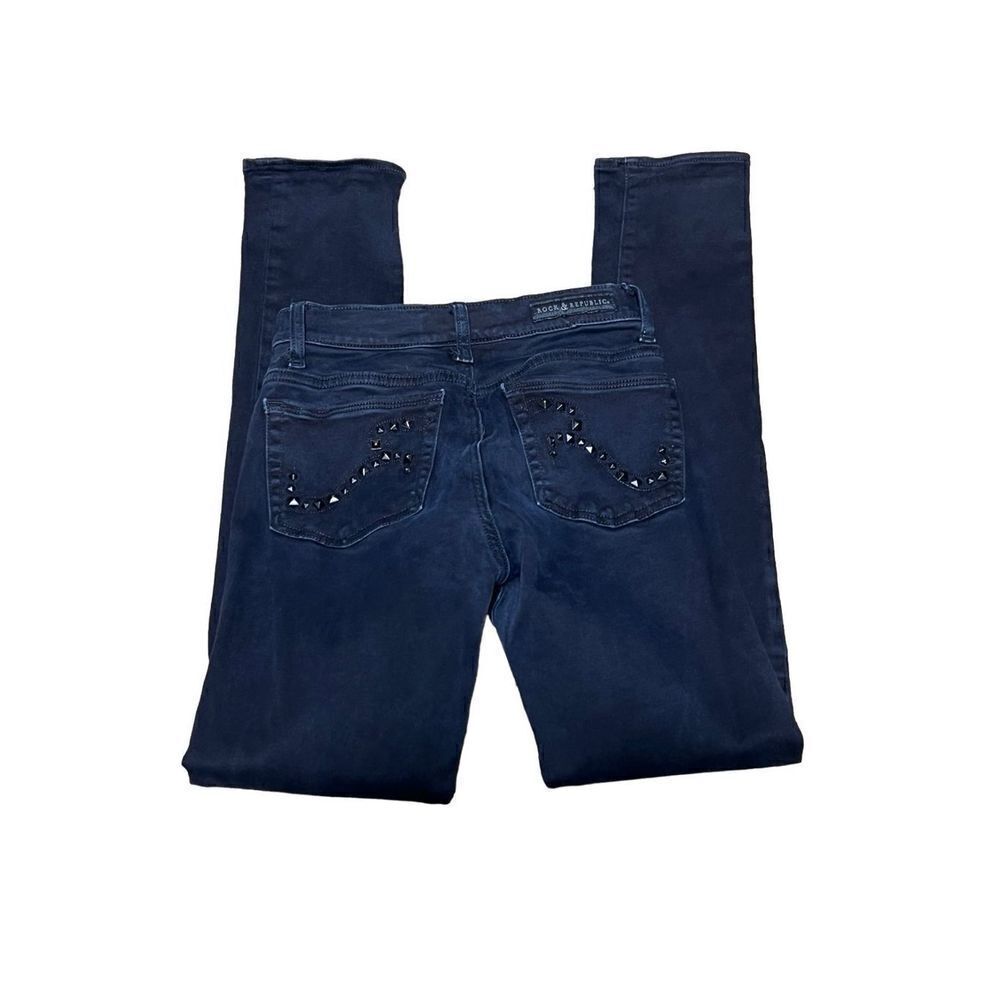 Rock & Republic Black Studded Berlin Skinny Jeans Size 6 Style R010141